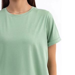 Camisetas de Mujer Lisas de Algodón para Impresión Personalizada, Camiseta de Manga Corta con Cuello Redondo - Product Image 5