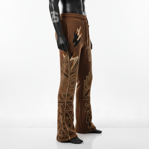 Pantalon évasé en polyester et élasthanne de qualité supérieure, extensible, couleur ivoire, design à panneaux, strass thermocollés, logo personnalisé - Product Image 5