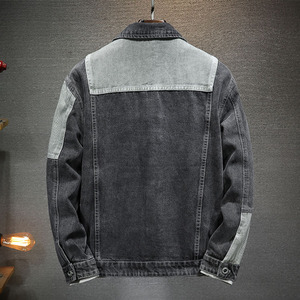 Chaqueta Vaquera de Moda, Informal, con Logotipo Personalizado en la Parte Delantera, Talla Grande, Estilo Vintage, con Capucha y Cuello Alto, Corte Holgado, Versión Coreana para Hombre - Product Image 5