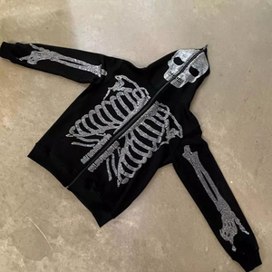 Sweat à capuche avec fermeture éclair personnalisé délavé au soleil Sweat à capuche zippé pour hommes Boxy Sweat à capuche zippé surdimensionné Streetwear Acid Wash Distressed Sweat à capuche zippé pour hommes - Product Image 6