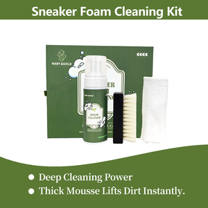 Kit de nettoyage tout-en-un pour <span class=keywords><strong>chaussures</strong></span> et chapeaux, spray mousse puissant avec brosse à poils doux pour baskets et couvre-chefs, lot de 2 - Product Image 4