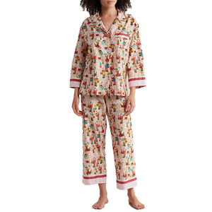 Ensemble de pyjama pour femmes en deux pièces pour l'automne et l'hiver, vêtements de nuit, chemise à manches longues imprimée et pantalon long, vêtements de détente, vêtements de nuit pour femmes - Product Image 5