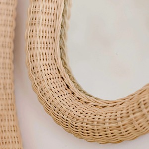 Marco de ratán tejido con espejo de decoración de diseño Art Deco nuevo profesional con forma de nube Natural para decoración del hogar - Product Image 3