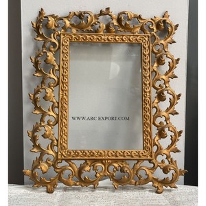 Antique Looking <b>Gold</b> Vintage Victorian Style Handicraft Aluminium Metal <b>Photo</b> <b>Frame</b> Home Decor Accessories Floral Design Supply - Product Image 4