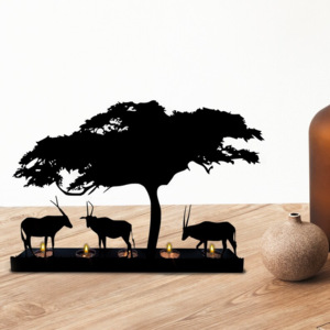 High Quality <b>Black</b> Metal Pillar <b>Holder</b> Modern Luxury Reindeer Design Handmade for Home Decoration Easter - Product Image 5