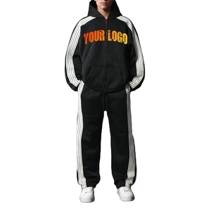 ชุดวอร์มผ้าฝ้าย100% สำหรับผู้ชายพิมพ์ลายเสื้อโอเวอร์ไซส์โลโก้ - Product Image 1