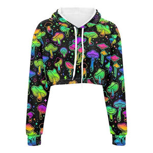 Best Variety Custom Made Women's Crop Top <b>Sublimation</b> <b>Hoodies</b> Top Quality Breathable Full Sleeve Length Casual Women's <b>Hoodies</b> - Product Image 6