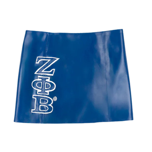 Jupe Zeta Pretty Kitty en édition limitée, jupe mini en cuir vegan pour femmes, sororité grecque, design de marque Zeta Phi Beta - Product Image 1