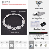 Pass Diamond Tester 11mm Moissanite Infinity Cuban Link Bracelet Argent 925 VVS Mossanite Iced Out Bracelet Cubain