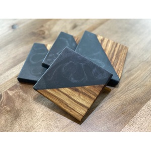 Unique Coasters With Holder for Home & Kitchen square Shape Natural Wooden & Resin Coasters With <b>Polish</b> for Wholesale - Product Image 6