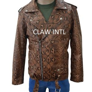 แจ็กเก็ตหนังงูสำหรับผู้ชายแจ็กเก็ตหนังงูพิมพ์ลายดิจิตอลขนาดออกแบบได้ตามต้องการ - Product Image 1