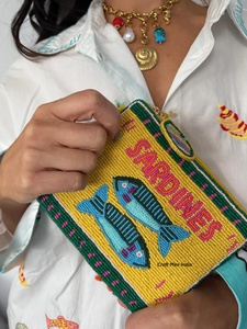 Porte-monnaie en perles fait main avec fermeture éclair, chaîne/sangle de poignet - Mini pochette durable et écologique pour pièces de monnaie, cartes, voyages - Cadeau unisexe - Product Image 2