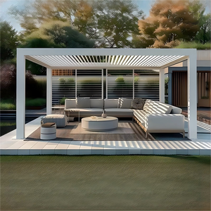 ระบบหลังคาผ้าใบกันน้ำแบบมีบานเกล็ดปรับแสงได้ ระบบไฟฟ้า มอเตอร์ไฟฟ้า หลังคาพับเก็บได้ ทำจากอะลูมิเนียม - Product Image 1