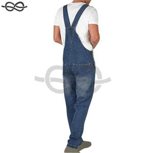 Salopette en jean grande taille pour hommes Salopette de travail en coton baggy Pantalon léger et confortable avec poches pour activités de plein air - Product Image 4