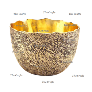 Juego de tres cuencos decorativos Aluminio Oro Color blanco Diferentes tamaños Cuenco decorativo con alta calidad - Product Image 2