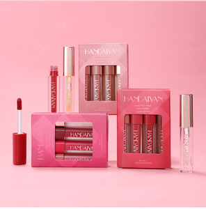 Venta al por mayor 4PCS Nude Matte Velvet Lip Gloss Set Larga duración Impermeable Antiadherente Pearlescent Lipstick Gift Set - Product Image 2