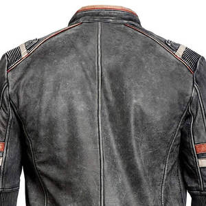 Chaquetas de hombre de calidad superior Chaqueta de cuero de vaca real desgastada personalizada de Estilo Vintage para hombre - Product Image 5