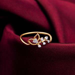 Anillo de oro de lujo con pétalos de diamante de circón cortado, joyería fina elegante, accesorio de moda para mujer, chapado en rodio, perfecto para fiesta - Product Image 2