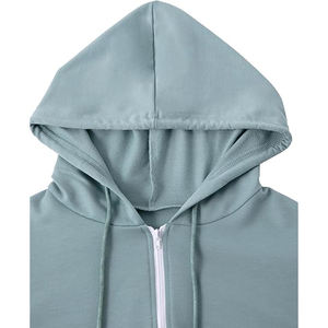 Sweat à capuche pour femme, tendance, sexy, court, à capuche, en coton, manches longues, streetwear chic, décontracté - Product Image 5