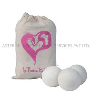 Bolas de secadora de lana grandes de tela Natural orgánica Bola de lavadora XL Bola de secadora de lana antiestática Extra grande para ropa orgánica - Product Image 1