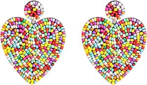 Pendientes Artesanales Ligeros de Cuentas de Vidrio con Diseño Bordado para Fiestas - Product Image 5