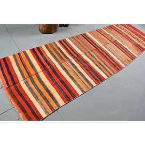 พรมขนสัตว์ตุรกีแนววินเทจสีแดงส้มขนาดใหญ่พื้นที่33x109ฟุตสี่เหลี่ยมผืนผ้างานเย็บปะห้องโถงใหญ่น้ำยางพีพีพี10มม - Product Image 2