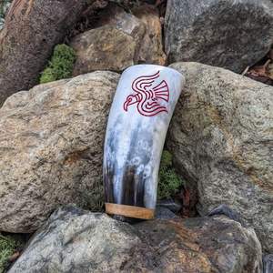 Logotipo personalizado Cuerno corto para beber Copa de cristal Vikingo Hecho a mano Cuerno indio Copa Cuerno para beber Vidrio para fiestas - Product Image 1