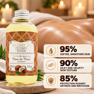 Huile de massage professionnelle à la noix de coco 200 ml, huile nourrissante pour le corps à glissement doux pour les massages en spa et salon, pour une peau douce et soyeuse hydratée - Product Image 2