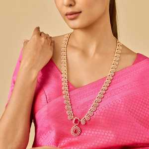 Zircon Bezel-Set <b>Necklace</b> for Wedding-Inlay Technology - Product Image 3