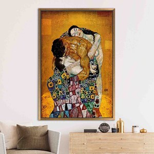 Printed Canvas: Gustav Klimt The Family Art Nouveau Artwork,Gold <b>Framed</b> - Product Image 1