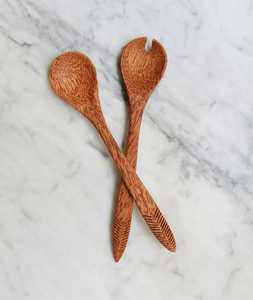 Acacia Wood Salad Fork with Spoon Salad <b>Pasta</b> Spoon Holiday Tableware Wholesale Centerpiece Serving Fork Salad Spoon Server - Product Image 4