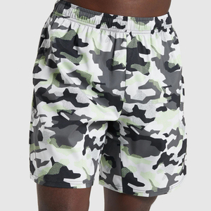 Pantalones cortos de baño para correr de poliéster para hombre, cintura media, cintura elástica, logotipo personalizado, patrón sólido, secado rápido, transpirable, playa, venta al por mayor - Product Image 1