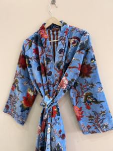 Women <b>Velvet</b> Kimono Robe Cotton Long Floral Duster Jacket <b>Coat</b> - Product Image 6