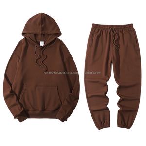 Survêtements de luxe brodés en gros, ensemble de jogging 2 pièces pour homme, ensemble de survêtement OEM de haute qualité, sweat-shirt et pantalon en coton - Product Image 5