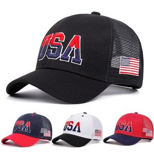 Date Outdoor Hip Hop Apparel Stock Respirant Coton Polyester Running Cap Chapeau avec 3D Réfléchissant Drapeau Américain Passepoil Sports - Product Image 2