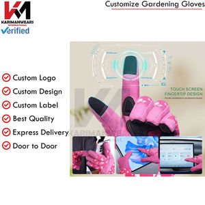 Gants de jardin en cuir, imprimé floral, qualité supérieure, taille et couleur personnalisées, design unique, par KARIMAN MANUFACTURING - Product Image 4