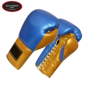 Guantes de Boxeo de Piel de Vacuno Metálica con Cordones, Duraderos, Ligeros, Novedad, para Combates, por ABDULLAH MARTIAL ARTS - Product Image 6