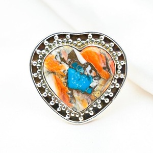 Estilo bohemio 925 plata esterlina turquesa piedra preciosa anillo joyería hecha a mano anillo de plata joyería para mujer regalo de boda para ella - Product Image 3