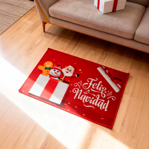 Alfombra Navideña Sorpresa con Diseño Aleatorio, Tejida a Mano, Antideslizante, Lavable, para Decoración del Hogar, Coche o Camping - Product Image 1