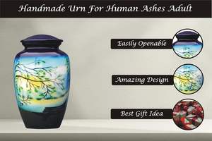 Urne de crémation pour cendres adulte faite à la main pour cendres d'animaux de compagnie urne funéraire conteneur pour restes humains urne funéraire commémorative - Product Image 3