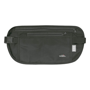 Portafoglio di sicurezza Travel Kit Wallis con protezione RFID e cinturino in vita nero - Product Image 2