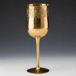 SacredVine Sacred Chalice Copa de vino de comunión de latón antiguo Copa vintage hecha a mano para iglesia y ceremonias espirituales - Product Image 3