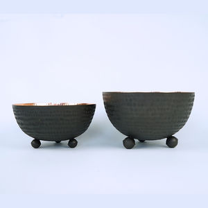 Bandejas decorativas con patas de cobre elegantes y modernas para servir aperitivos frutas para mesas de comedor salas de estar bodas y eventos - Product Image 2