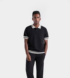 Camiseta Polo para Hombre, Diseño Más Reciente de 2025, Bloques de Color Personalizados, Media Cremallera, Cómoda, Precio al por Mayor - Product Image 4