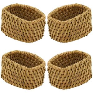 Vente en gros pas cher Anneau de serviette en rotin pour décoration de table avec strass et bling Anneau à boucle pour serviette de table - Product Image 2