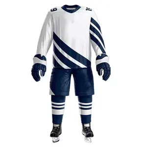 Uniforme de jersey de Hockey sobre hielo, uniforme de diseño colorido personalizado con número y nombre de equipo, sublimación - Product Image 2