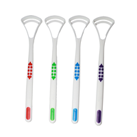Nettoyeur de langue, gratte-langue, outil de soin des dents avec poils en nylon doux, sans BPA, poignée en TPR souple pour usage domestique adulte