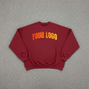 Sweat-shirts à col rond en coton 100% avec logo personnalisé, streetwear, lavés, pour hommes, vintage, délavés, marque OEM - Product Image 3