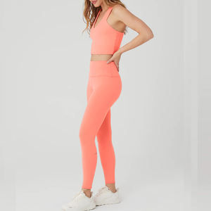 Conjuntos de Yoga de 2 piezas Fitness para mujer Ropa deportiva sin costuras Moda personalizada Cintura alta Cordón Conjuntos de Yoga para mujer - Product Image 3