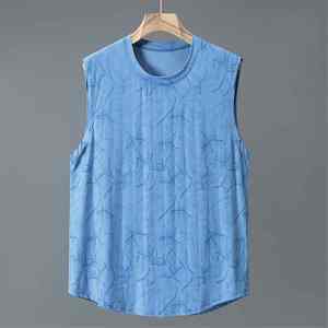 Camisetas sin mangas de verano para hombre, chaleco informal de moda transpirable, Camiseta de punto de talla grande con patrón estampado - Product Image 1